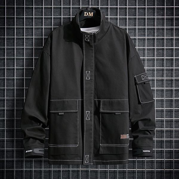 korean fashion handsome men's jacket with high collar loose, casual jacket, black shirt tooling lazy wind in spring and autumn, Black;brown
korean fashion handsome men's jacket with high collar loose, casual jacket, black shirt tooling lazy wind in spring and autumn, Black;brown