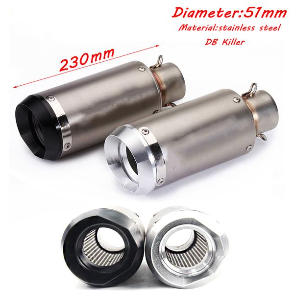 universal short exhaust muffler tip pipe with removable db killer for 38-51mm motorcycle stainless steel baffler system
universal short exhaust muffler tip pipe with removable db killer for 38-51mm motorcycle stainless steel baffler system