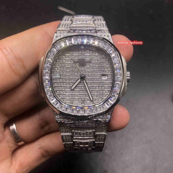 men's iced diamond wristwatch silver stainless steel case watch watch strange fashion watch diamond strap automatic mechanical watches, Slivery;brown
men's iced diamond wristwatch silver stainless steel case watch watch strange fashion watch diamond strap automatic mechanical watches, Slivery;brown