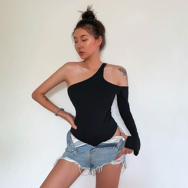 women's jumpsuits & rompers 2021 ladies women bodysuit solid black one shoulder jumpsuit playsuit slim sleeveless costume, Black;white
women's jumpsuits & rompers 2021 ladies women bodysuit solid black one shoulder jumpsuit playsuit slim sleeveless costume, Black;white