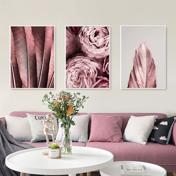 fashion poster flower canvas painting pink rose life wall art print feather modern picture for living room on the wall home deco
fashion poster flower canvas painting pink rose life wall art print feather modern picture for living room on the wall home deco