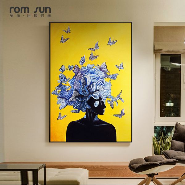 hd nordic style abstract butterfly girl canvas painting wall art pictures for living room modern home decor posters and prints
hd nordic style abstract butterfly girl canvas painting wall art pictures for living room modern home decor posters and prints