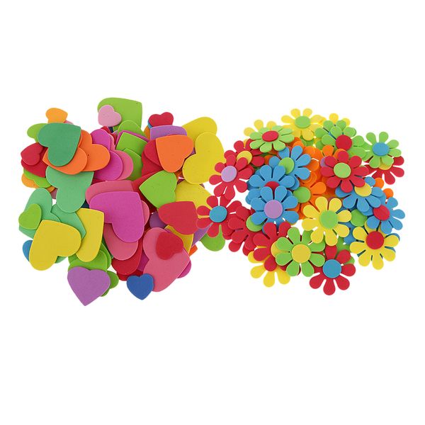 150 pieces self-adhesive stickers heart and flower foam sticker for kids diy assorted colors
150 pieces self-adhesive stickers heart and flower foam sticker for kids diy assorted colors