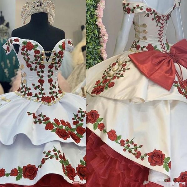 gorgeous red embroidery quinceanera dresses off the shoulder satin ball gown prom dress 7th grade sweet 15 dress, Blue;red
gorgeous red embroidery quinceanera dresses off the shoulder satin ball gown prom dress 7th grade sweet 15 dress, Blue;red