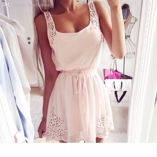 wholesale-new low-cut summer women loose casual dresses sleeveless solid off shoulder vestidos strap short mini white dress, Black;gray
wholesale-new low-cut summer women loose casual dresses sleeveless solid off shoulder vestidos strap short mini white dress, Black;gray