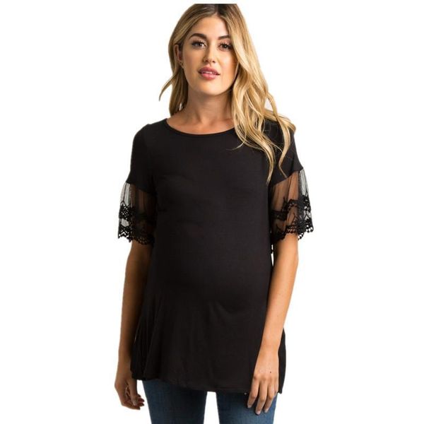 maternity clothes o-neck mesh lace short sleeves loose causal t-shirt for pregnant women tees maternity, White
maternity clothes o-neck mesh lace short sleeves loose causal t-shirt for pregnant women tees maternity, White