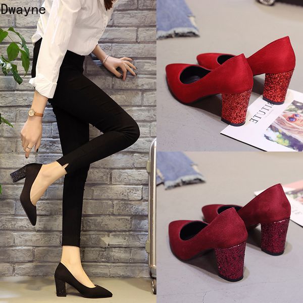 2019 new women's single shoes red sequins pointed high heels korean fashion shallow mouth banquet wedding shoes, Black
2019 new women's single shoes red sequins pointed high heels korean fashion shallow mouth banquet wedding shoes, Black