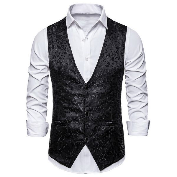 men's vests luxury men vest suit party waistcoat steampunk shinny night club prom wedding formal, Black;white
men's vests luxury men vest suit party waistcoat steampunk shinny night club prom wedding formal, Black;white