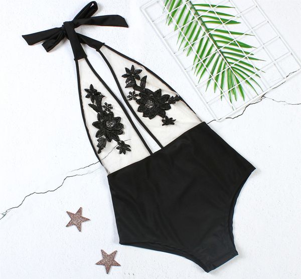 halter one piece swimsuit 2019 new mesh patchwork swimwear bodysuit high waist black bathing swimming suit floral monokini, White;black
halter one piece swimsuit 2019 new mesh patchwork swimwear bodysuit high waist black bathing swimming suit floral monokini, White;black