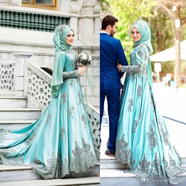 2019 saudi arabic mint sage muslim prom dresses with long sleeves a-line beaded high collar satin appliqued evening dresses sweep train, Black;red
2019 saudi arabic mint sage muslim prom dresses with long sleeves a-line beaded high collar satin appliqued evening dresses sweep train, Black;red