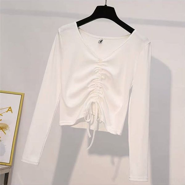 avocado green t-shirt women's t-shirt long sleeve 2020 autumn slim v-neck high waist drawstring short waist women's top, White
avocado green t-shirt women's t-shirt long sleeve 2020 autumn slim v-neck high waist drawstring short waist women's top, White