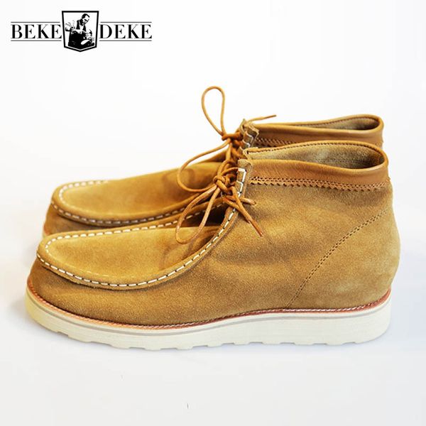 american handmade cow suede motocycle ankle boots men casual lace up high work shoes men vintage flats boots, Black
american handmade cow suede motocycle ankle boots men casual lace up high work shoes men vintage flats boots, Black