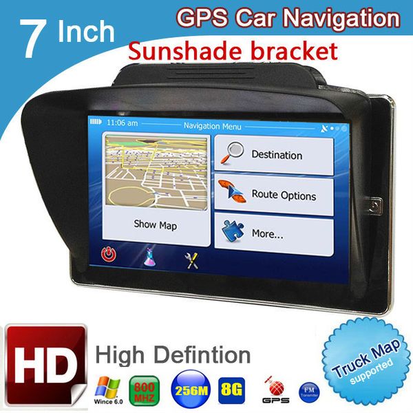 

7 inch 800*480 truck DDR 256M 8GB MTK gps navigator windows wince win ce 6.0 bluetooth avin vehicle car MSB2531 GPS Navigation