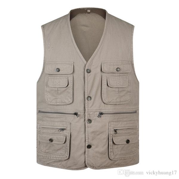 classic summer men vest cotton button multi pocket 3 colors sleeveless jacket with many pockets solid big size travel waistcoat, Black;white
classic summer men vest cotton button multi pocket 3 colors sleeveless jacket with many pockets solid big size travel waistcoat, Black;white