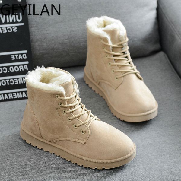 women snow boots flat lace up winter plush platform ladies warm shoes 2019 new flock fur women's suede ankle boots flats female, Black
women snow boots flat lace up winter plush platform ladies warm shoes 2019 new flock fur women's suede ankle boots flats female, Black