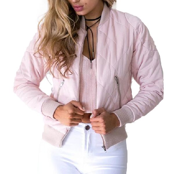 women argyle bomber jacket solid color padded long sleeve flight jackets casual coats ladies punk outwear capa, Black;brown
women argyle bomber jacket solid color padded long sleeve flight jackets casual coats ladies punk outwear capa, Black;brown