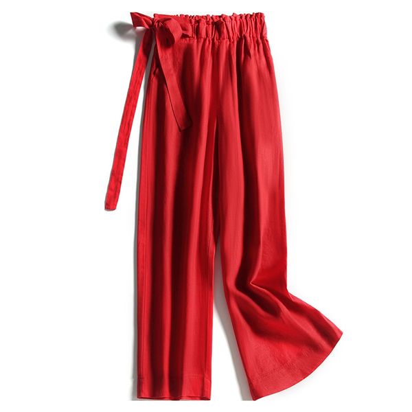summer fashion womens elastic high waisted bow wide leg loose black red linen pants , spring casual women female 3xl trousers, Black;white
summer fashion womens elastic high waisted bow wide leg loose black red linen pants , spring casual women female 3xl trousers, Black;white
