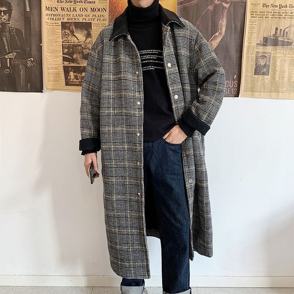 winter new long woolen coat men's fashion casual retro woolen jacket man streetwear wild loose plaid coat male overcoat m, Black
winter new long woolen coat men's fashion casual retro woolen jacket man streetwear wild loose plaid coat male overcoat m, Black