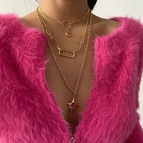 bohemia multi layer retro moon star necklace for women vintage metal gold color geometric chain neck collar jewelry, Silver
bohemia multi layer retro moon star necklace for women vintage metal gold color geometric chain neck collar jewelry, Silver