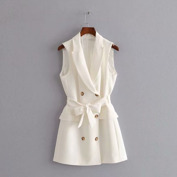 elegant stylish chic white bow sashes women jacket 2019 fashion autumn double breasted sleeveless female coat casual outerwear, Black;brown
elegant stylish chic white bow sashes women jacket 2019 fashion autumn double breasted sleeveless female coat casual outerwear, Black;brown