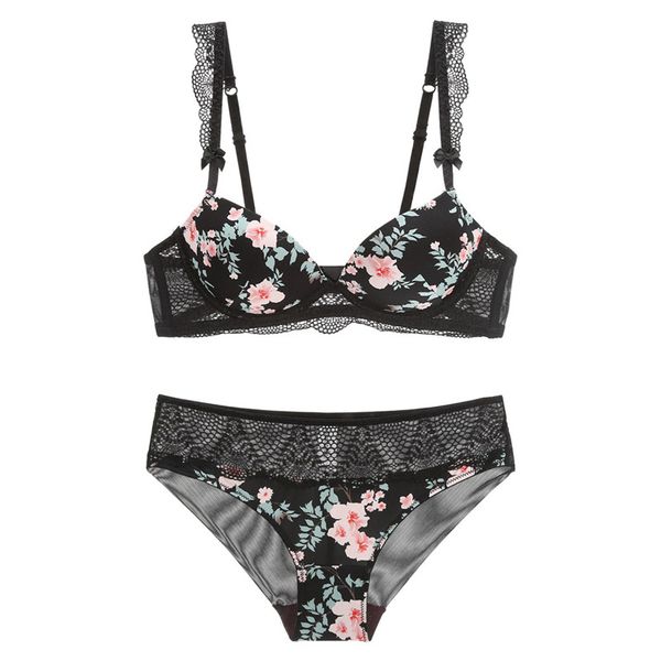 smooth cup flower printed bra set with lace bra and panties set push up lacy underwear women lingerie white black, Red;black
smooth cup flower printed bra set with lace bra and panties set push up lacy underwear women lingerie white black, Red;black