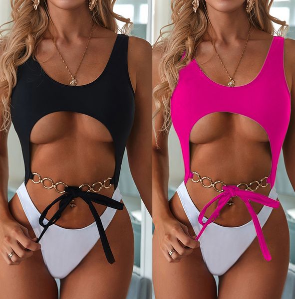 chain belt fashion women swimming suit hollow solid patchwork swimwear one piece bathing suits beachwear
chain belt fashion women swimming suit hollow solid patchwork swimwear one piece bathing suits beachwear