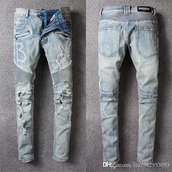 new arrival mens skinny jeans casual slim bleached pattern patchwork biker jeans denim holes frayed mens jeans, Blue
new arrival mens skinny jeans casual slim bleached pattern patchwork biker jeans denim holes frayed mens jeans, Blue