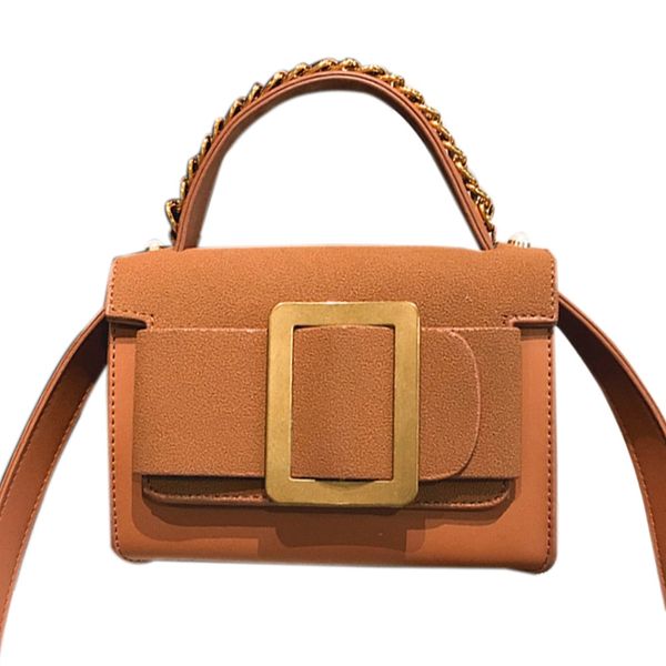 retro shoulder bag casual small square bag casual flap pu leather tote