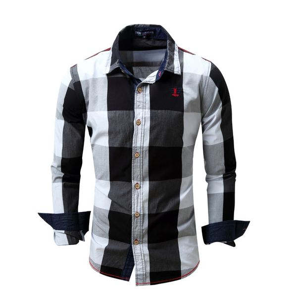 men's dress shirts men 's casual long - sleeved shirt / pure cotton yarn dyed denim hit the color code, White;black
men's dress shirts men 's casual long - sleeved shirt / pure cotton yarn dyed denim hit the color code, White;black
