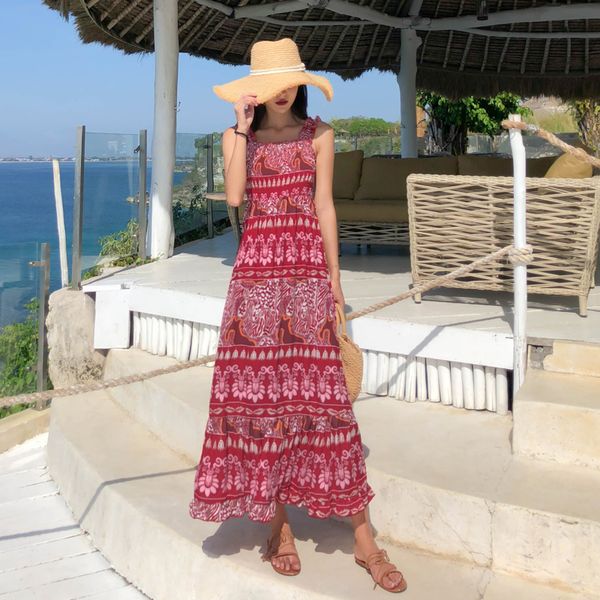 red word shoulder strap dress female bohemia resort bali beach dress, Black;gray
red word shoulder strap dress female bohemia resort bali beach dress, Black;gray