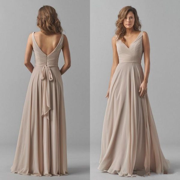 simple chiffon a-line long bridesmaid dresses 2020 v-neck backless wedding guest dress floor length special occasion dress, White;pink
simple chiffon a-line long bridesmaid dresses 2020 v-neck backless wedding guest dress floor length special occasion dress, White;pink