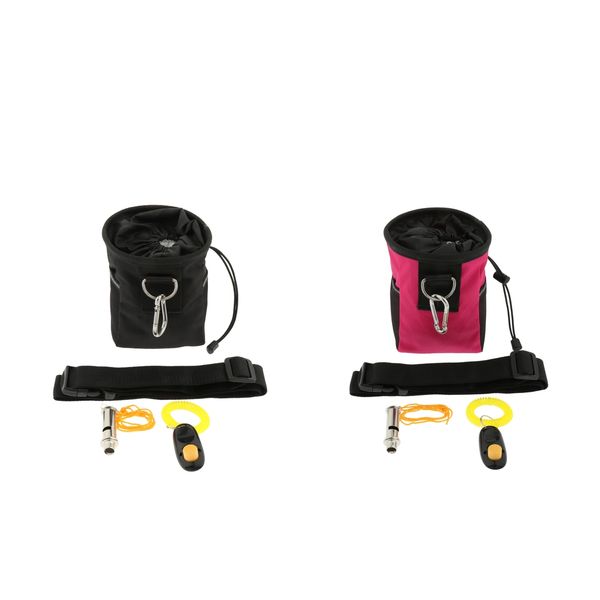 2pcs dog treat bag pet training pocket food snack pouch haversack | black/pink
2pcs dog treat bag pet training pocket food snack pouch haversack | black/pink