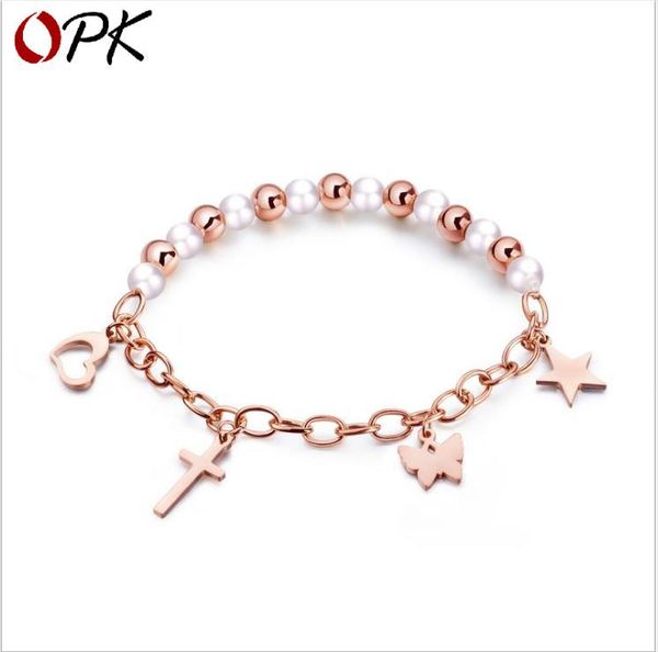 pearl bracelet women simple titanium steel rose gold color gold pentagram love bracelet, Golden;silver
pearl bracelet women simple titanium steel rose gold color gold pentagram love bracelet, Golden;silver