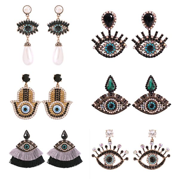 sedmart cz turkish evil eye fatima color beads tassel dangle earrings for women boend exaggerate ear studs jewelry, Silver
sedmart cz turkish evil eye fatima color beads tassel dangle earrings for women boend exaggerate ear studs jewelry, Silver