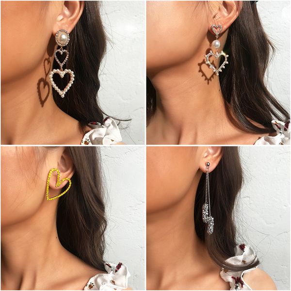 gold heart pearl drop earrings for women statement pearl dangle earrings simple fashion jewelry trendy accessories, Golden;silver
gold heart pearl drop earrings for women statement pearl dangle earrings simple fashion jewelry trendy accessories, Golden;silver