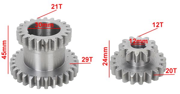 2pcs high&low metal transmission gear t29xt21&t20xt12 sieg c2&c3 metal lathe main shaft duplicate double gear
2pcs high&low metal transmission gear t29xt21&t20xt12 sieg c2&c3 metal lathe main shaft duplicate double gear