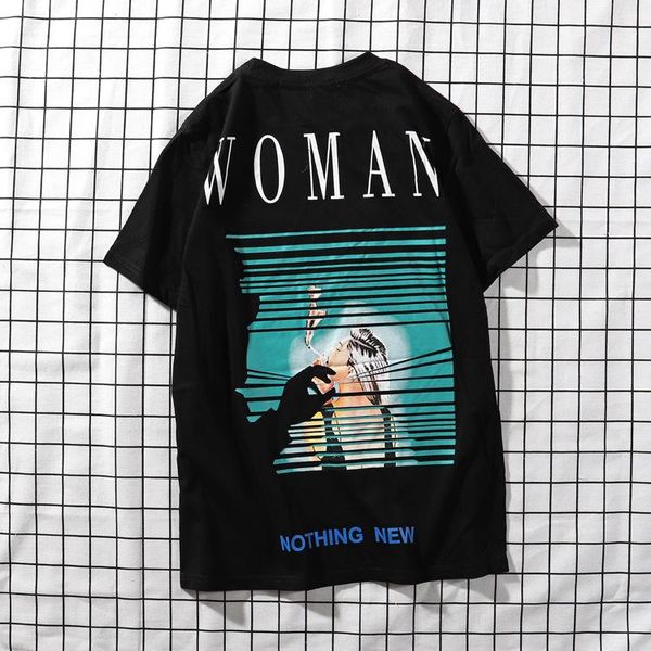 europe 2019 summer street casual round neck short-sleeved t-shirt girl smoking male and female couple models tide
europe 2019 summer street casual round neck short-sleeved t-shirt girl smoking male and female couple models tide