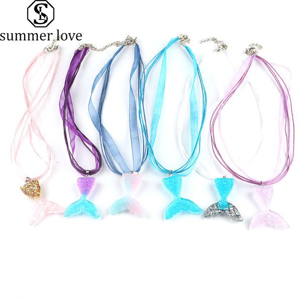 2019 new fashion resin mermaid tail pendant choker necklace for women colorful yarn with wax rope necklace trendy jewelry gift, Silver
2019 new fashion resin mermaid tail pendant choker necklace for women colorful yarn with wax rope necklace trendy jewelry gift, Silver
