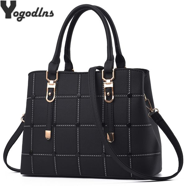 pu leather large capacity woman handbag grid shoulder bag fashion casual luxury designer crossbody bag ladies pursebag mama bag t200102
pu leather large capacity woman handbag grid shoulder bag fashion casual luxury designer crossbody bag ladies pursebag mama bag t200102