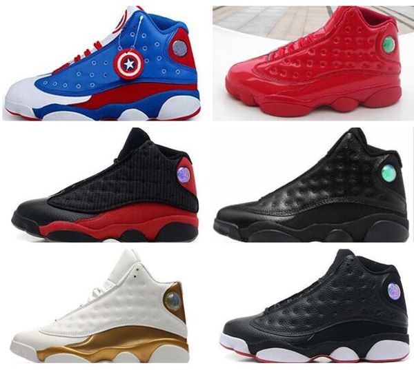 new 13 13s men basketball shoes bred black infrared cat brown blue white flints grey red cap and gown sports sneakers with box
new 13 13s men basketball shoes bred black infrared cat brown blue white flints grey red cap and gown sports sneakers with box