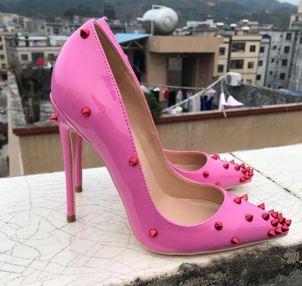 2019 women lady pink patent leathe spikes poined toes high heeled shoes single shoes pumps high heels shoes wedding 10cm 12cm, Black
2019 women lady pink patent leathe spikes poined toes high heeled shoes single shoes pumps high heels shoes wedding 10cm 12cm, Black