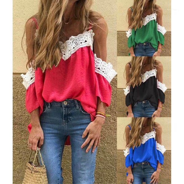 clothing ladies strapless lace strap tshirt solid color short sleeve loose v neck panelled casual tees famale, White
clothing ladies strapless lace strap tshirt solid color short sleeve loose v neck panelled casual tees famale, White