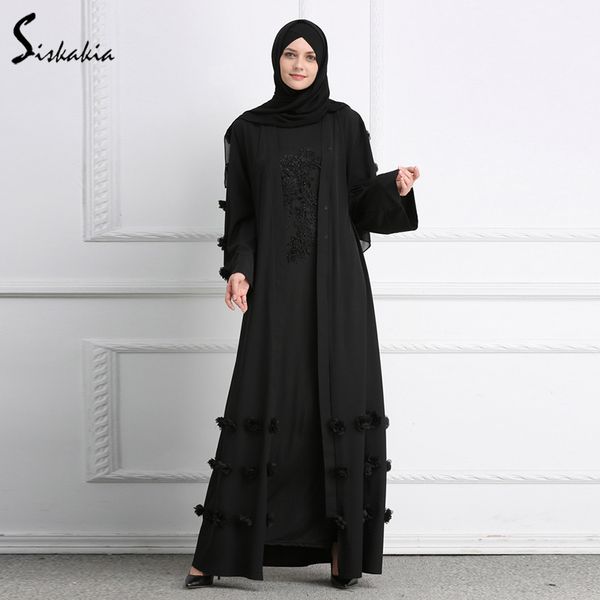 siskakia muslim woman abaya solid 3d flower design cardigan robes brief elegant muslimah ramadan prayer clothing slim sash tunic, Red
siskakia muslim woman abaya solid 3d flower design cardigan robes brief elegant muslimah ramadan prayer clothing slim sash tunic, Red