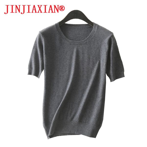 2019 spring and autumn new female sweater pure wool coat wool sweater round neck cashmere short-sleeved, White;black
2019 spring and autumn new female sweater pure wool coat wool sweater round neck cashmere short-sleeved, White;black