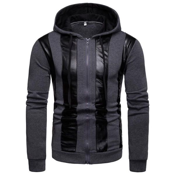 skateboarding hoodies men fall winter new fashion color collision zipper sweater hooded coat sports 3 colors #2n27, White;black 
skateboarding hoodies men fall winter new fashion color collision zipper sweater hooded coat sports 3 colors #2n27, White;black