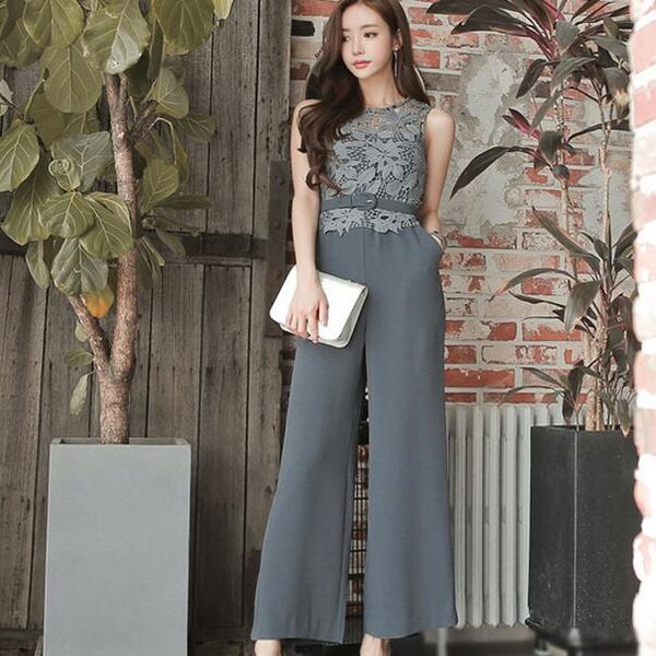 summer jumpsuit sleeveless belt lace women suit gray high waist one piece long pants wide leg jumpsuit for work ah720, Black;white
summer jumpsuit sleeveless belt lace women suit gray high waist one piece long pants wide leg jumpsuit for work ah720, Black;white