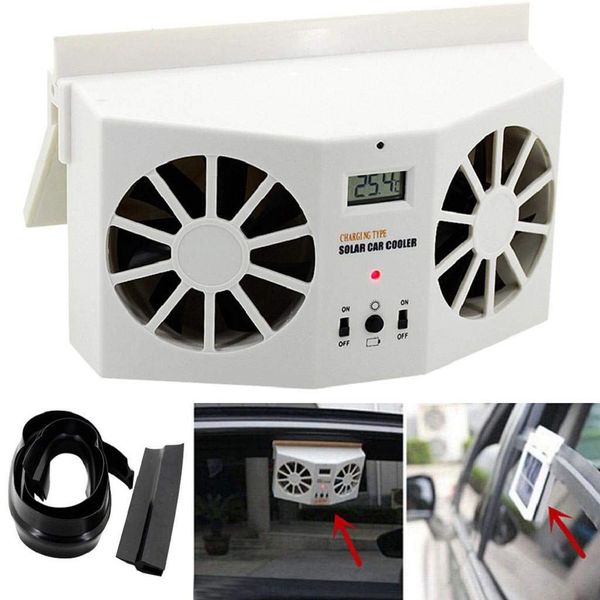 

solar powered car window air vent ventilator mini air conditioner cool fan new