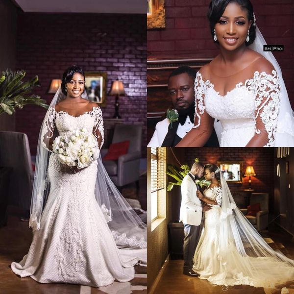 2020 африканских деревенских свадебных платьев с длинными рукавами свадебные платья bateau шеи русалка кружева аппликация свадебные платья, White
2020 африканских деревенских свадебных платьев с длинными рукавами свадебные платья bateau шеи русалка кружева аппликация свадебные платья, White