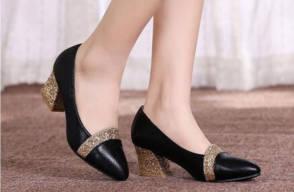 2019 women's shoes in spring and autumn with new style high heel coarse heel pointed end@2172, Black
2019 women's shoes in spring and autumn with new style high heel coarse heel pointed end@2172, Black