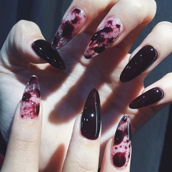 pointed false nails 24 sets of splashing ink long wearable nail art europe and the united states to send nail tape, Red;gold
pointed false nails 24 sets of splashing ink long wearable nail art europe and the united states to send nail tape, Red;gold